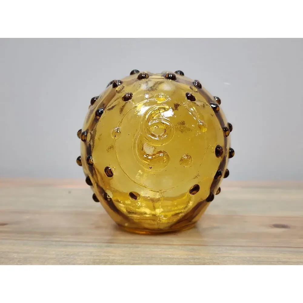 Holmegaard Jacob Bang Scandinavian Amber Pig Piggy Bank MCM Vintage Hobnail